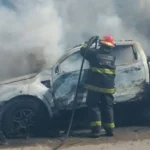 Se incendió una camioneta en San Juan y Garay